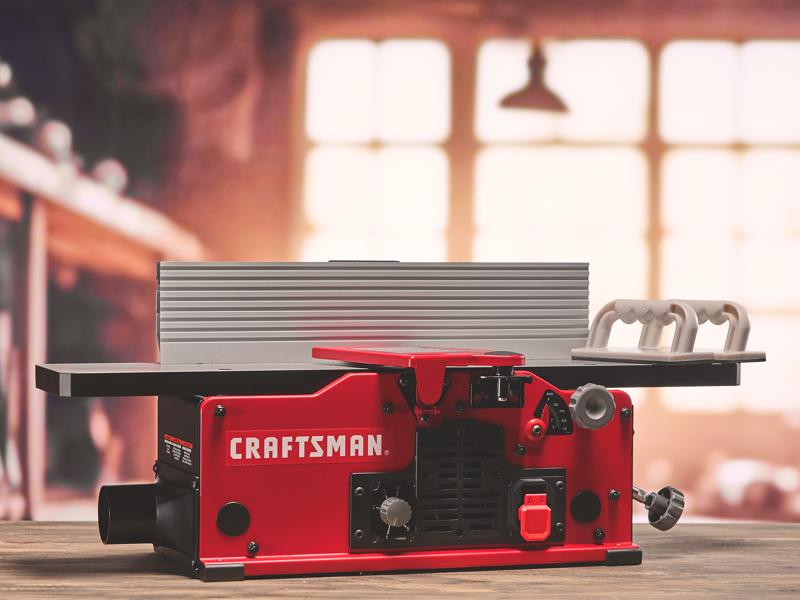 CRAFTSMAN Electric Benchtop Jointer (10 Amp) in woodshop environment
