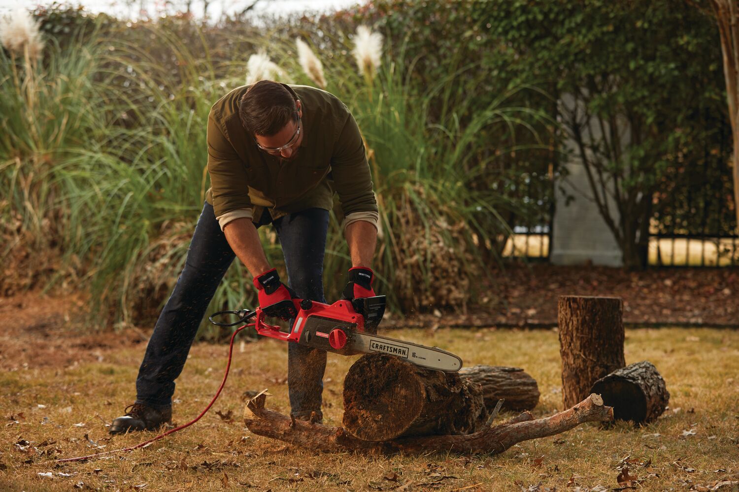 View of CRAFTSMAN Chain Saws being used by consumer