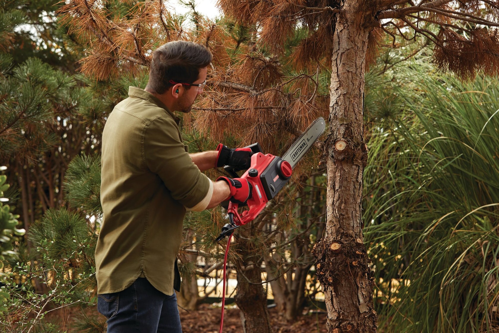 View of CRAFTSMAN Chain Saws being used by consumer