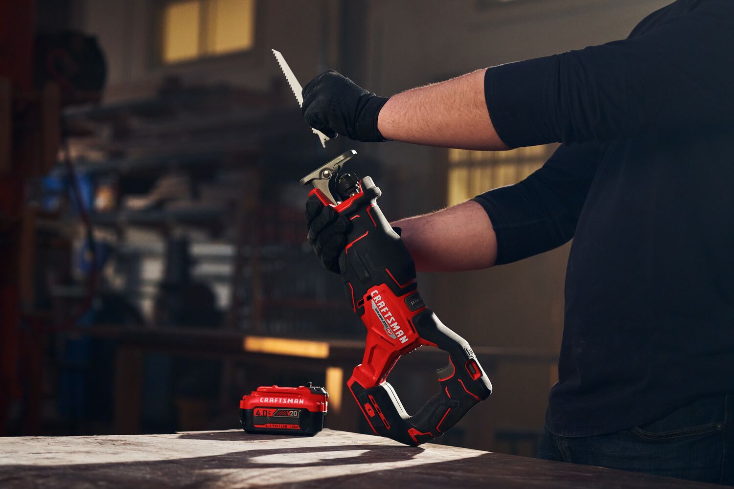 View of CRAFTSMAN Reciprocating Saw being used by consumer