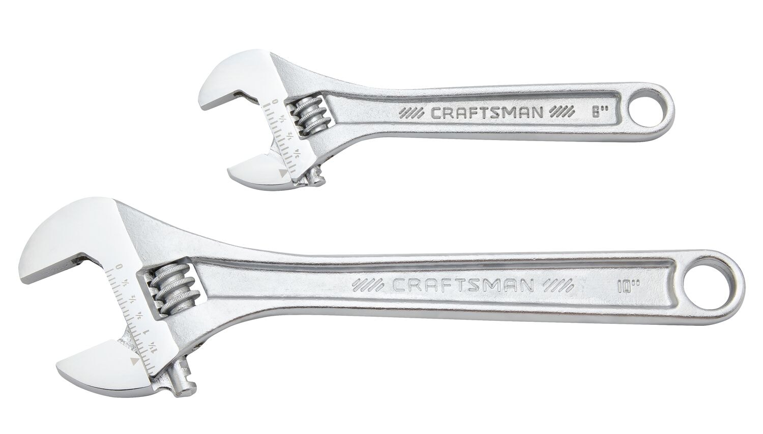 CRAFTSMAN All steel adjustable wrench set 2pc on white background