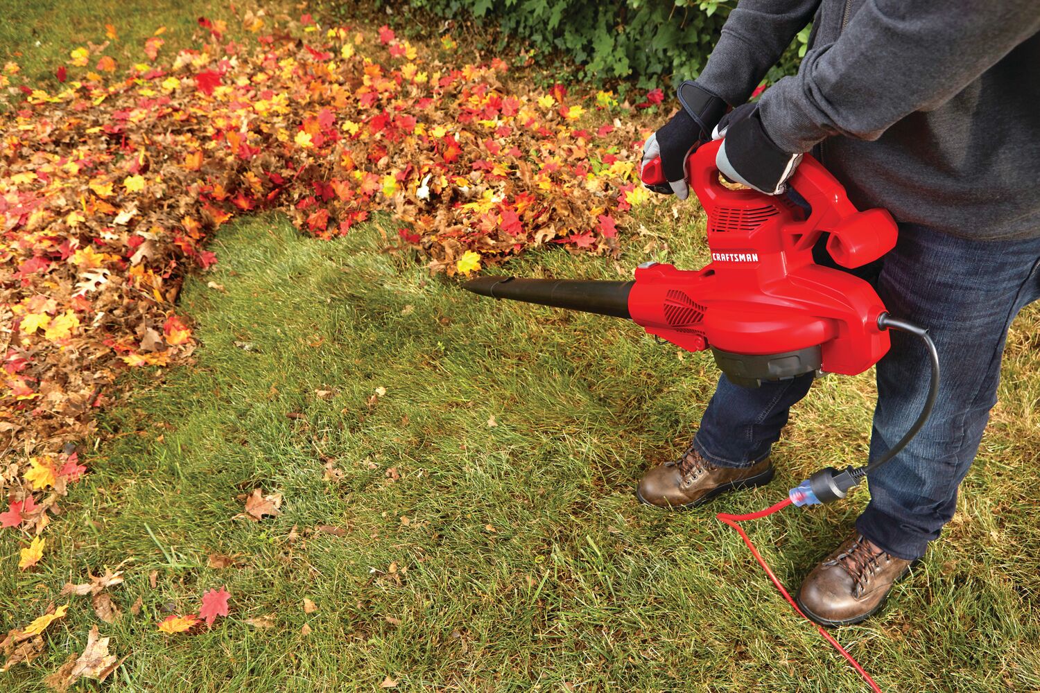 View of CRAFTSMAN Leaf Blowers being used by consumer