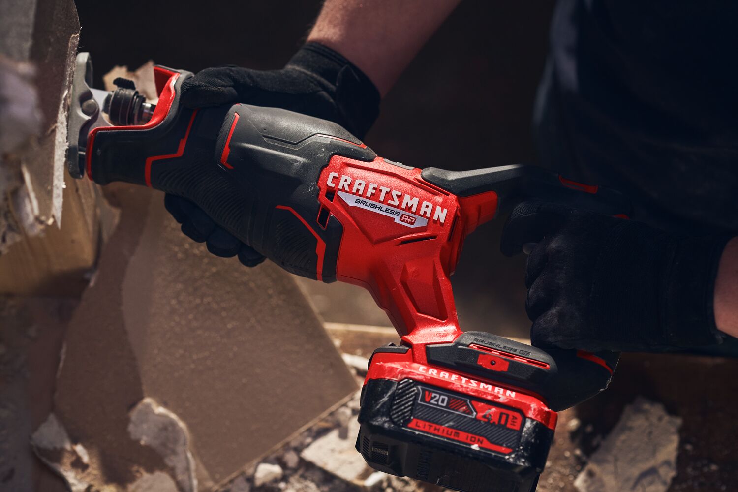 View of CRAFTSMAN Reciprocating Saw being used by consumer