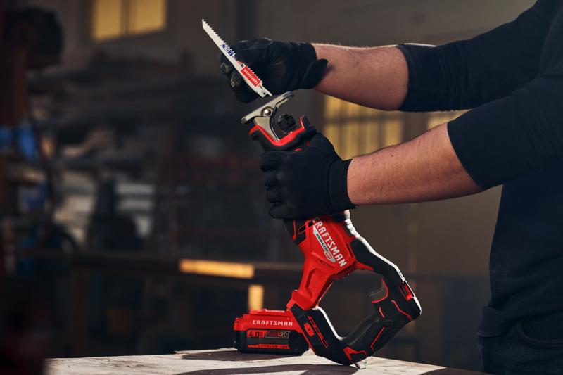 View of CRAFTSMAN Reciprocating Saw being used by consumer