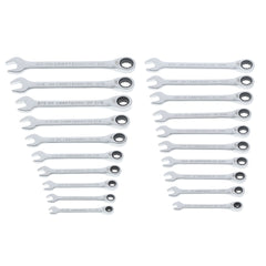 20-Piece Ratcheting Combination Wrench Set (SAE/Metric)