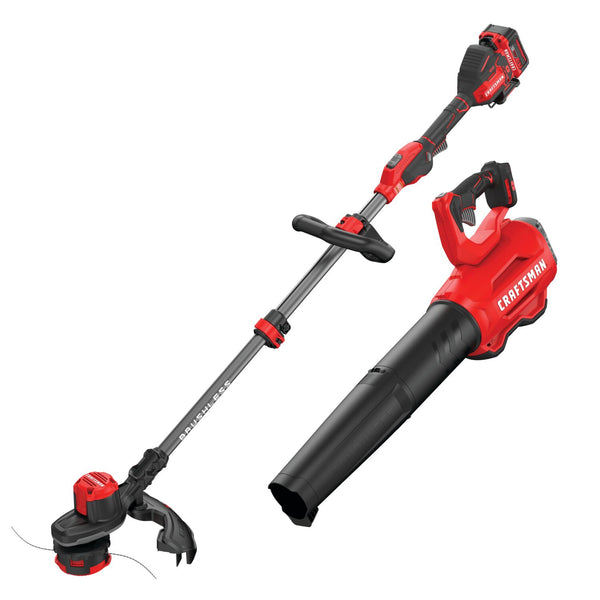 V20 Brushless Cordless WEEDWACKER String Trimmer and Blower Combo Ki CRAFTSMAN