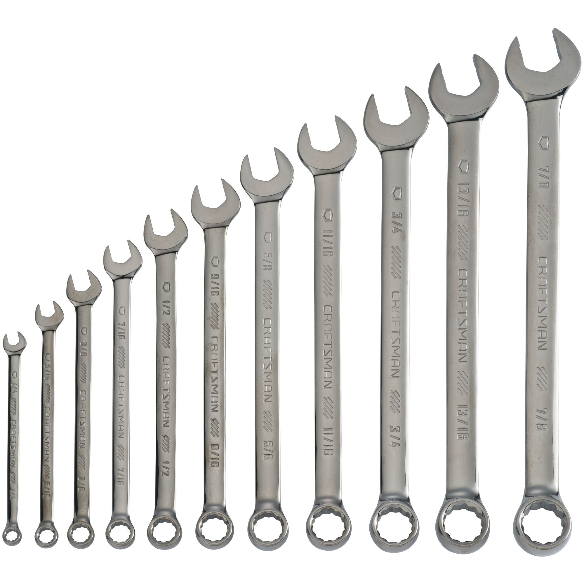 SAE Gunmetal Chrome Long-Panel Wrench Set (11 pc) | CRAFTSMAN