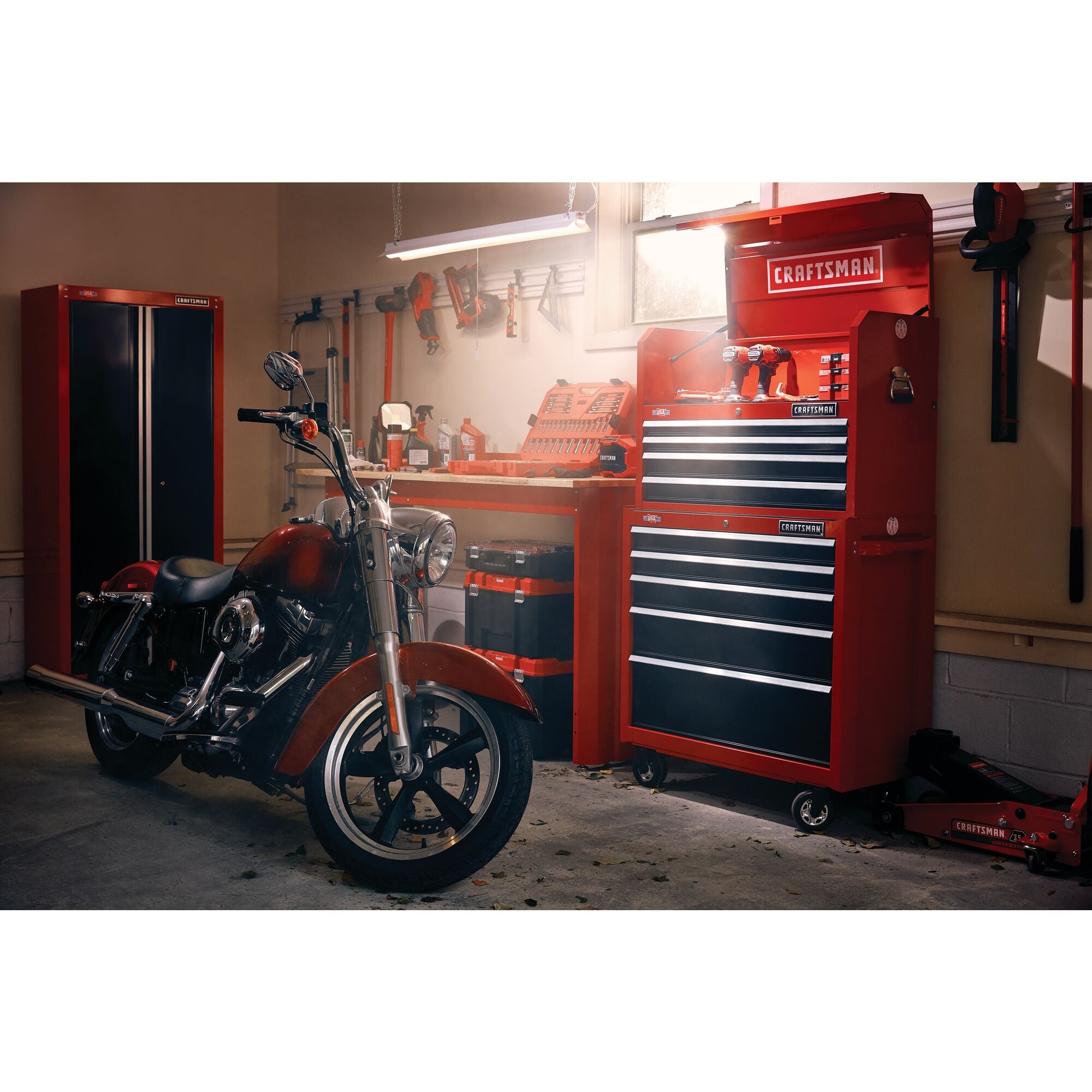 Rent to own CRAFTSMAN Tool Cabinet with Tool Chest, 26-Inch, 9 Drawer,  Combo with Drawer Liner Roll & Socket Organizer, Red (CMST82769RB &  CMST82768RB) Chest/Cabinet Combo